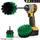 PP Basic 4PCs Green Electric Drill Brush Kit Extrusion Molding Car Cleaning