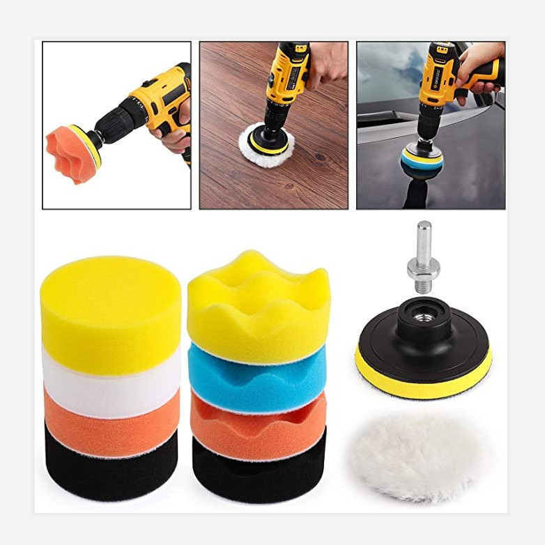 Self Adhesive Buffing Waxing Sponge Wool Wheel Polishing Pad For Car Polisher